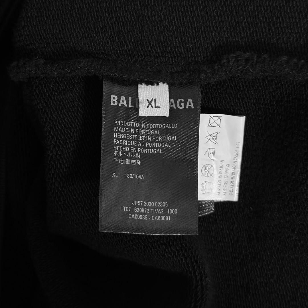 [5% 할인] [XL] 발렌시아가 남성 아트워크 리얼 로고 라지핏 후드 티셔츠 블랙 6