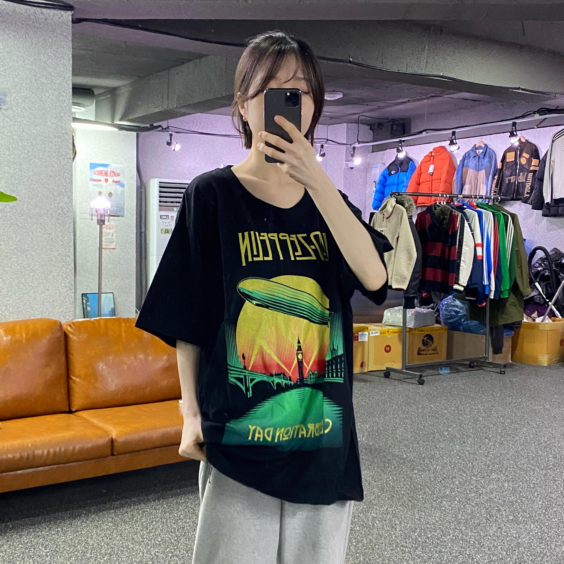 빈티지 브릿지 프린팅 반팔티 B4365 2