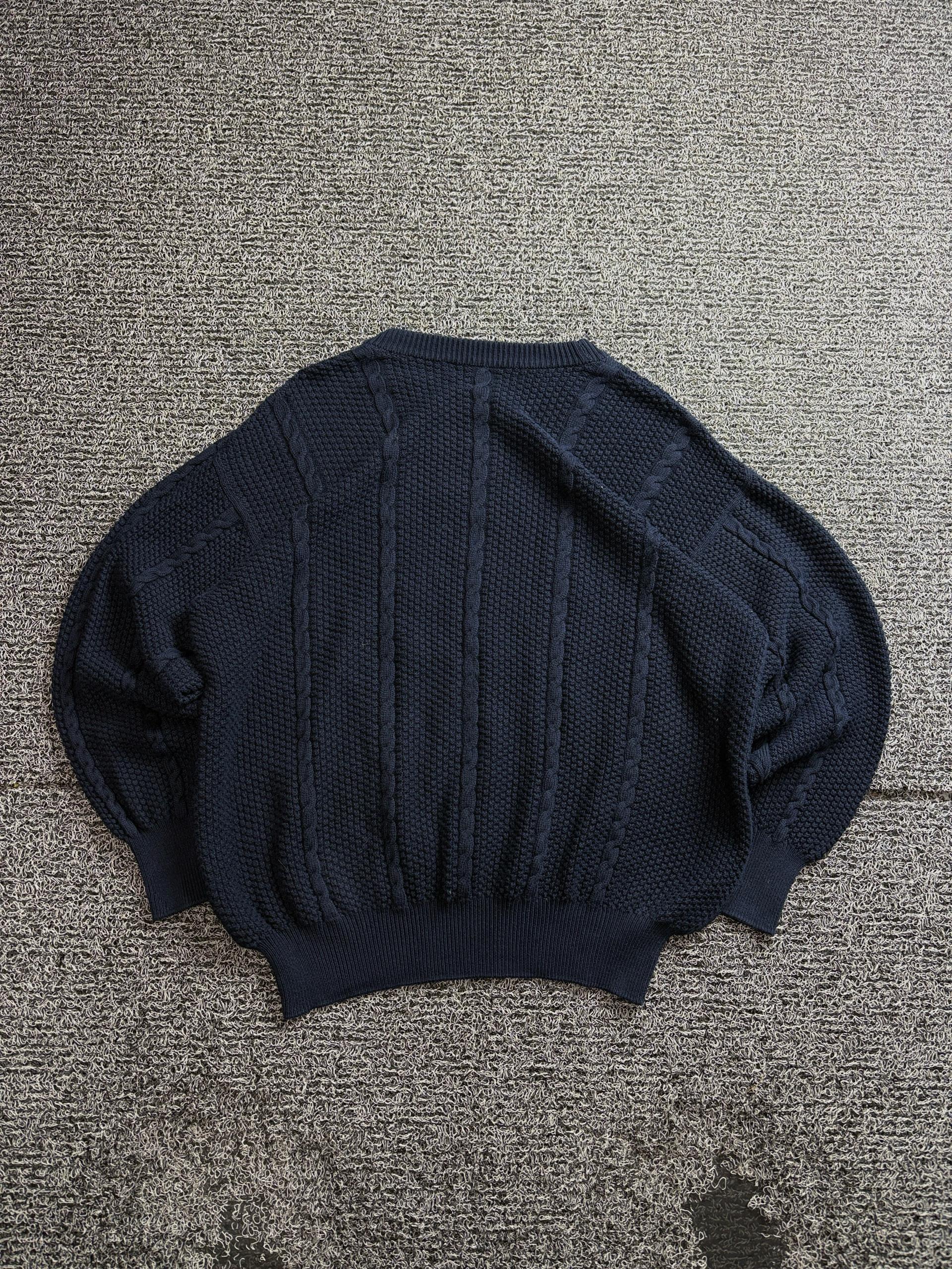 90s 버버리 크레스트 엠브로이드 케이블 니트 3123 5