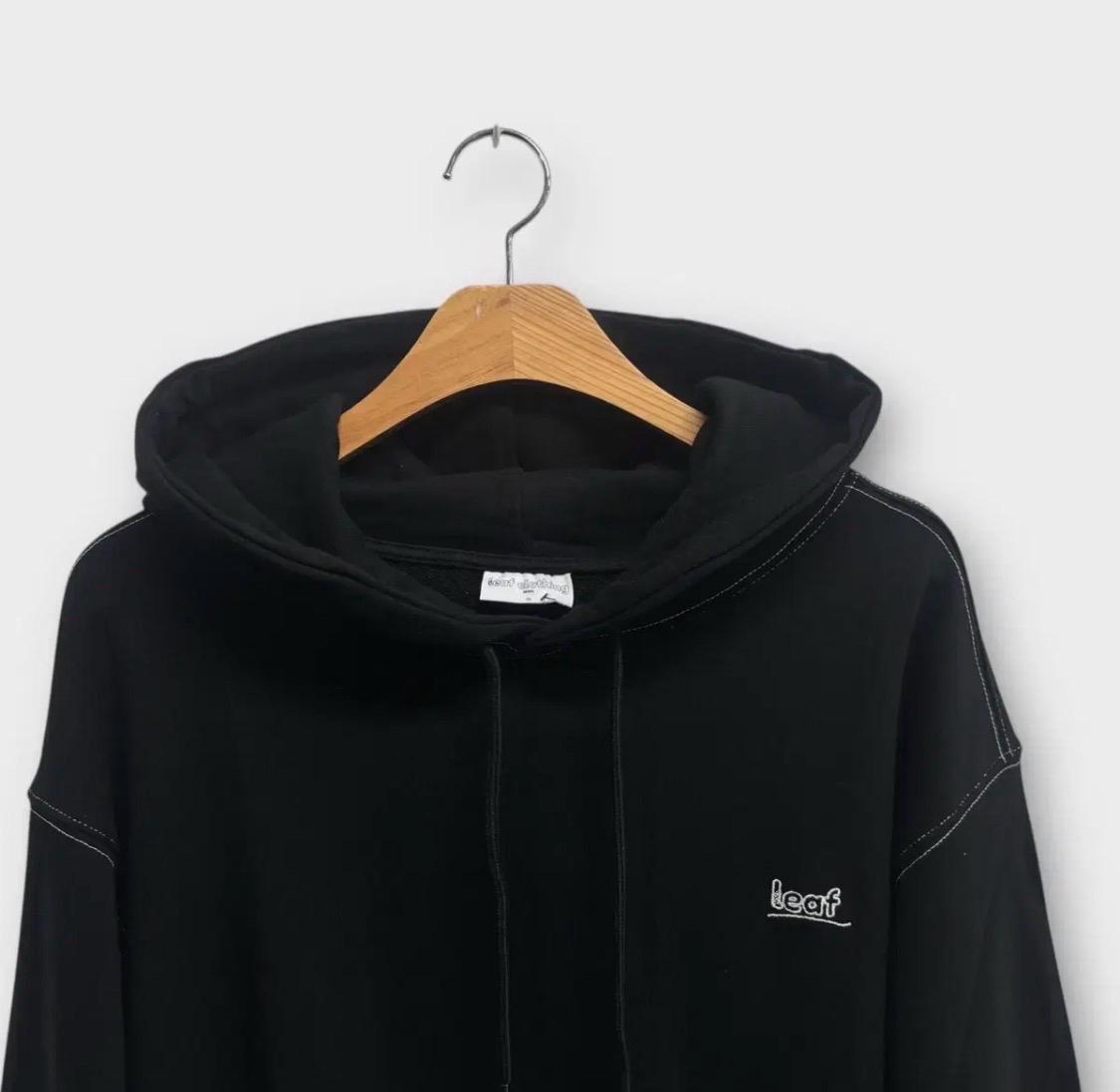 [새상품] 리프클로딩 leaf 블랙 스티치 후드 M 3