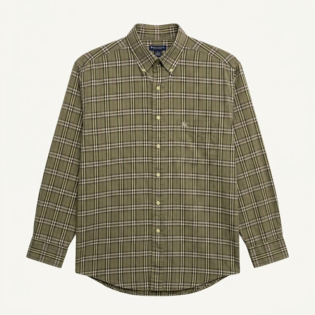 버버리 BURBERRY 올리브 체크 셔츠 남방 L-XL 1