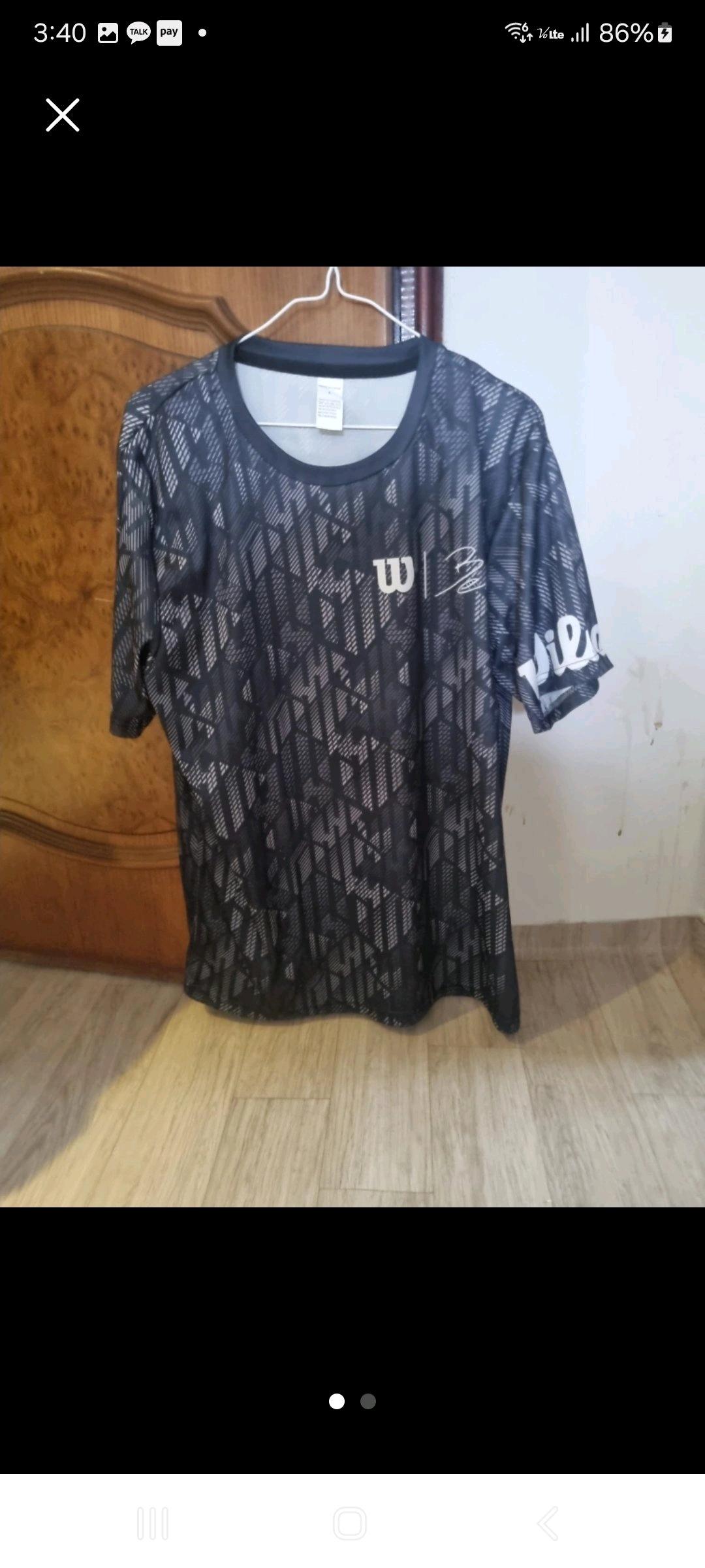 (70%할인) 윌슨 블랙패턴반팔티.   XL (새상품급) 2