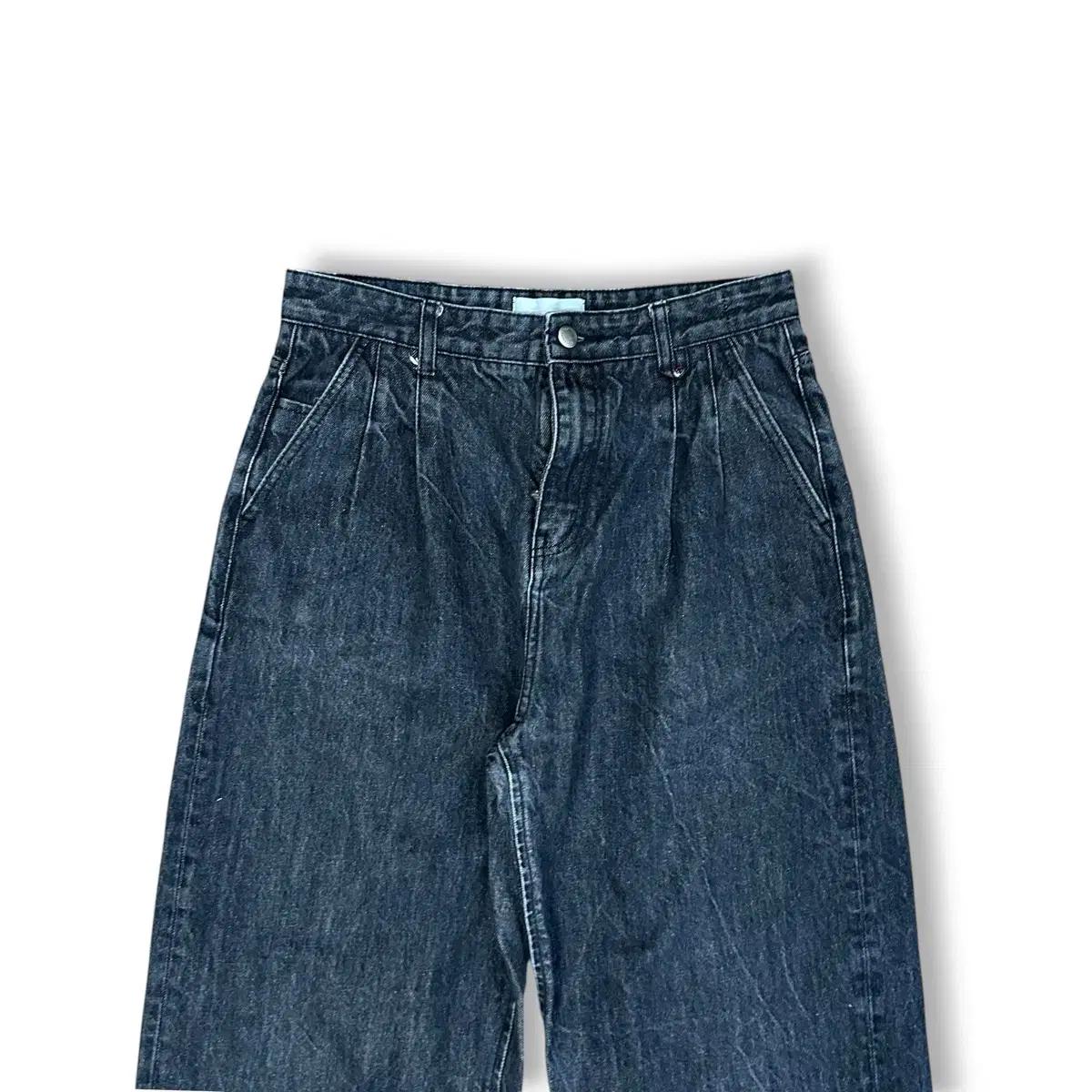 포트너스 블랙 워싱 와이드 데님 팬츠 3