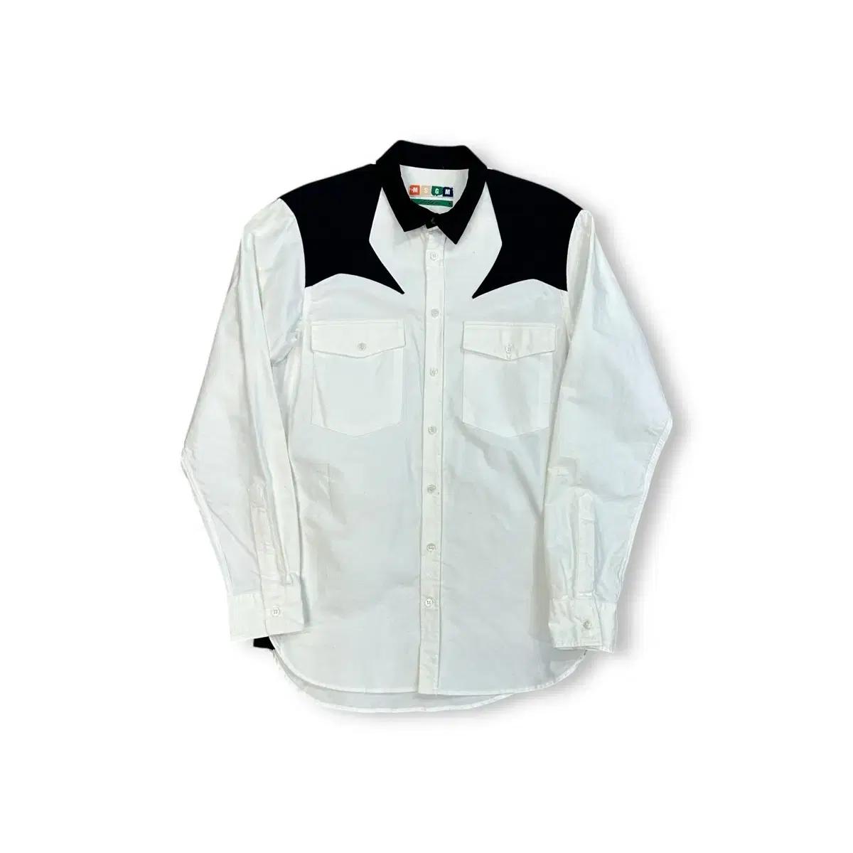 MSGM 화이트 블랙 웨스턴 셔츠 2
