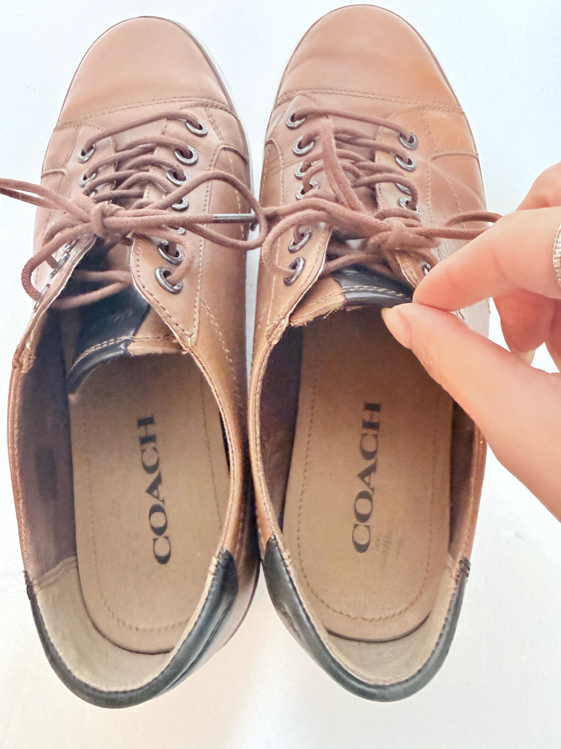 코치 COACH 가죽 스니커즈 브라운 280 7