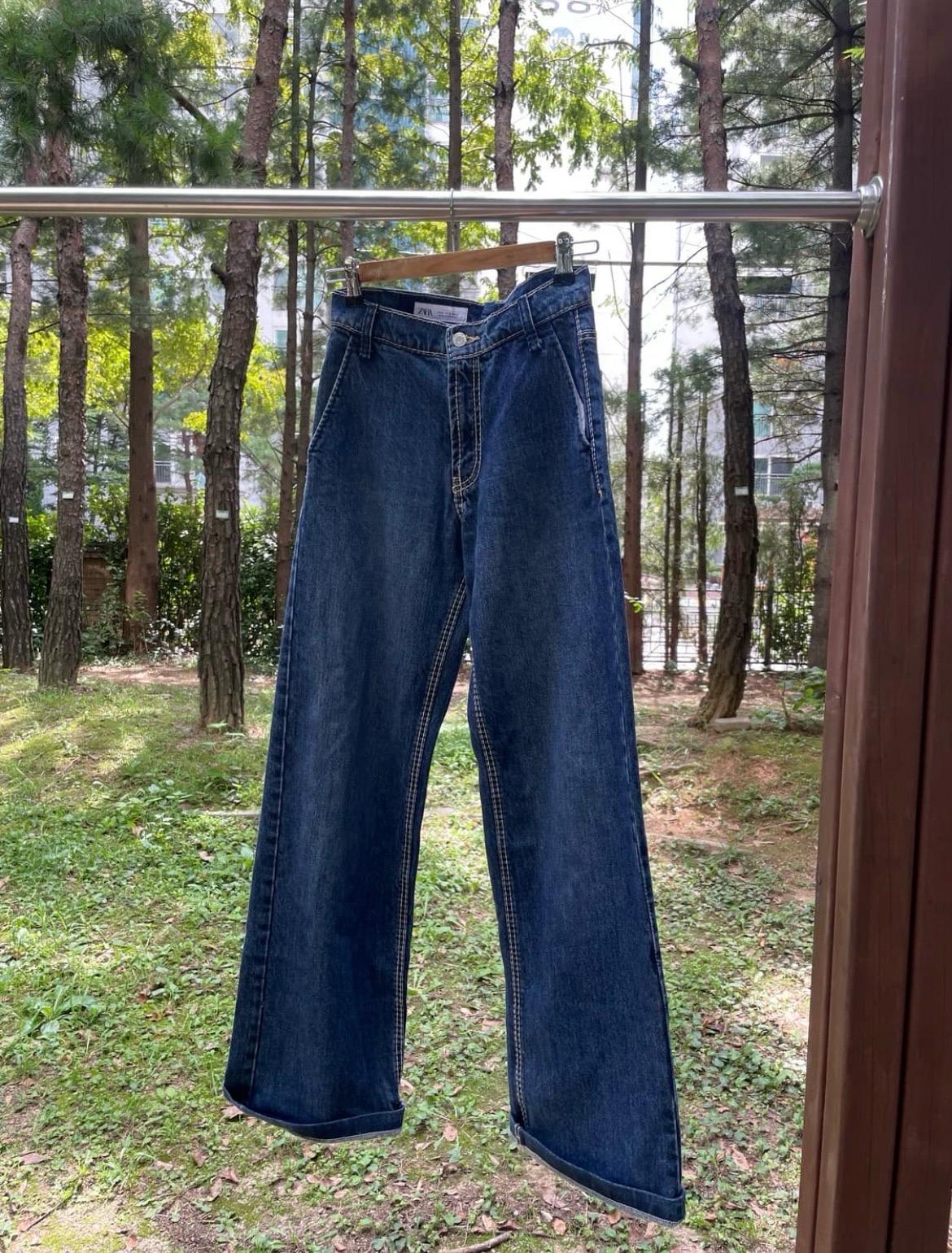 zara denim pants 2