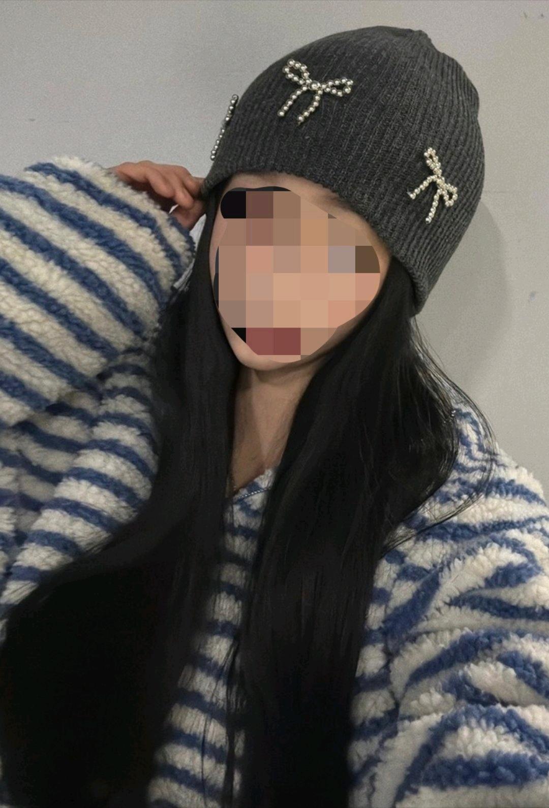 실버비즈 리본 골지 비니 5