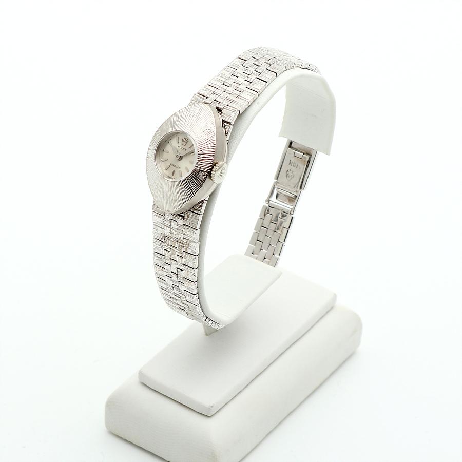 롤렉스 빈티지 카멜레온 프리시전 여자 팔찌 시계 미니 16 화이트 골드 수동 1965년 9