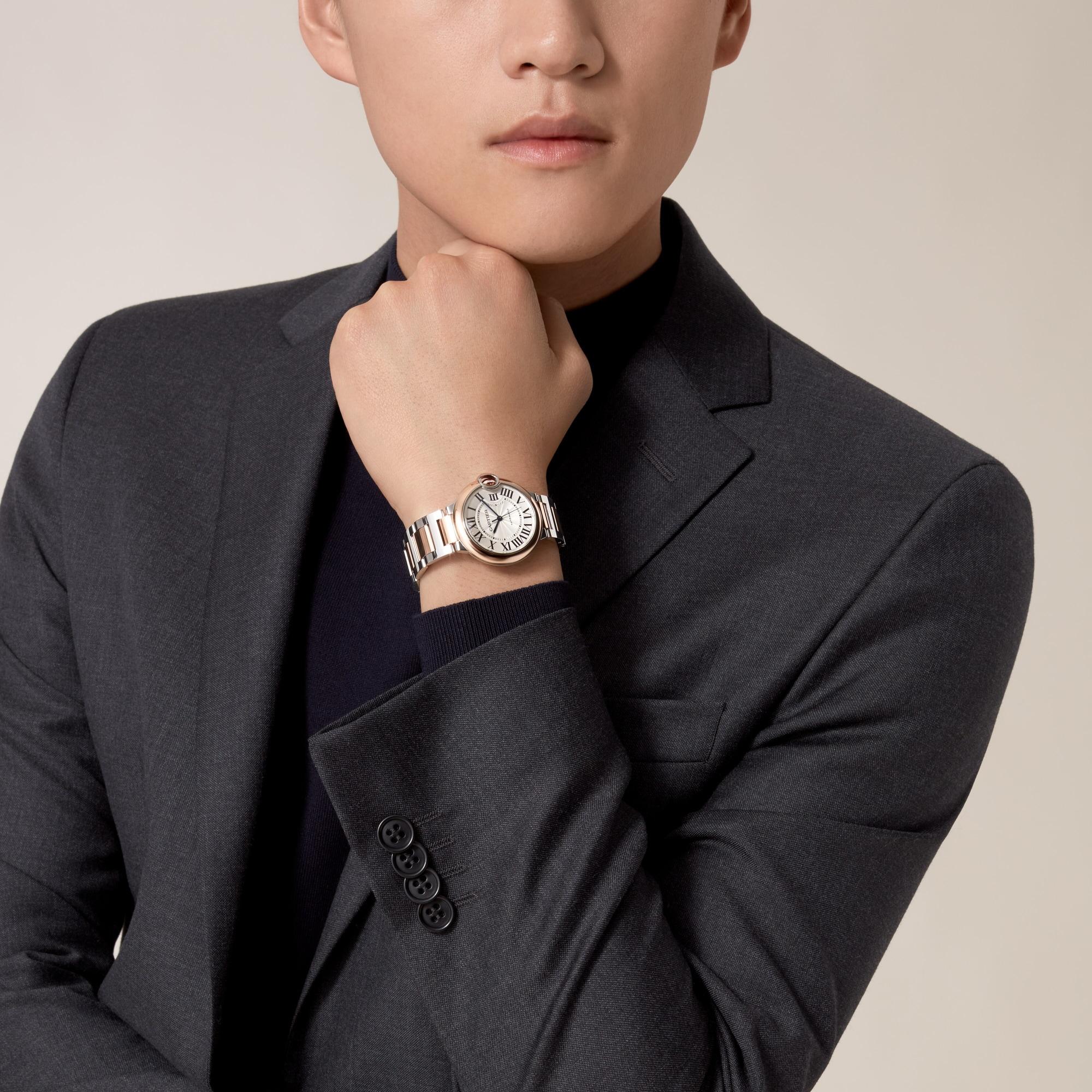 까르띠에 발롱블루 남자 36 신형 W2BB0033 핑크 콤비 시계 오토매틱 6