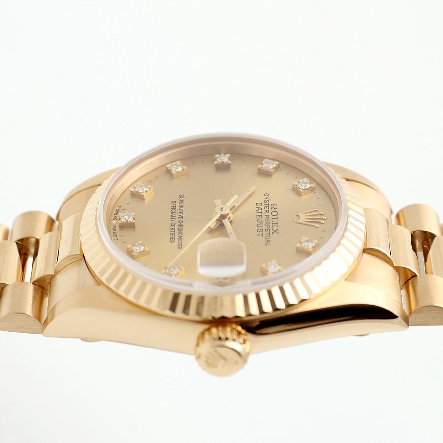 롤렉스 데이저스트 68278 골드 31 미듐 여자 금통 시계 오리지널 다이아 1988년 3