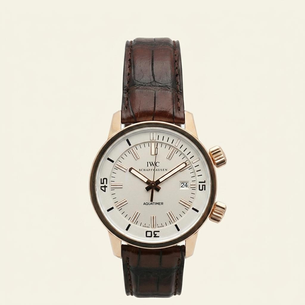 IWC 아쿠아타이머 빈티지 컬렉션 화이트 IW323103 로즈 골드 남자 금 시계 1