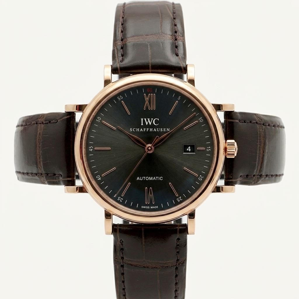 IWC 포르토피노 40 로즈 골드 슬레이트 블랙 다이얼 오토매틱 IW356511 남자 금 1