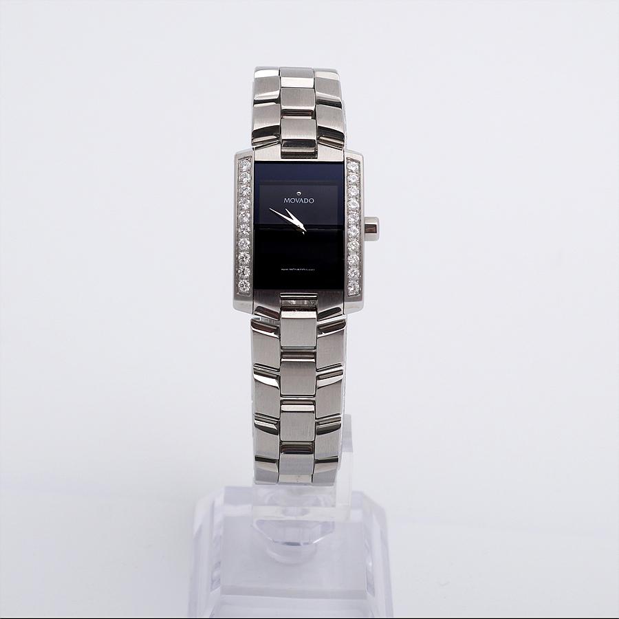 [부산중고명품] 모바도 엘리로 블랙 스틸 다이아몬드 여자 중고 시계 MOVADO 2
