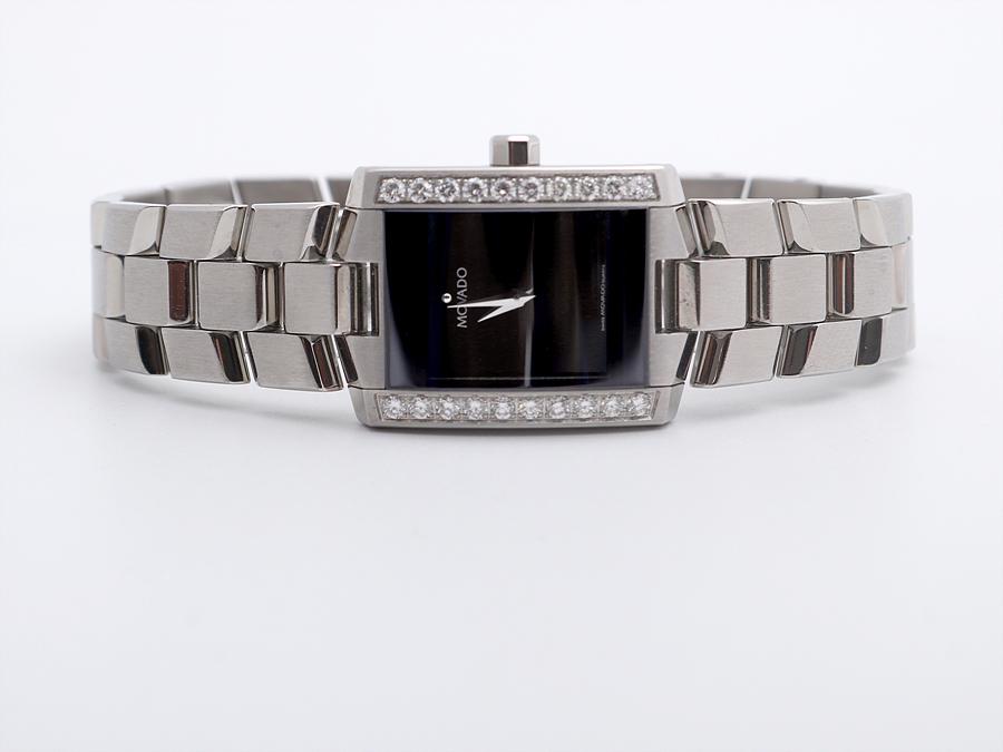[부산중고명품] 모바도 엘리로 블랙 스틸 다이아몬드 여자 중고 시계 MOVADO 13