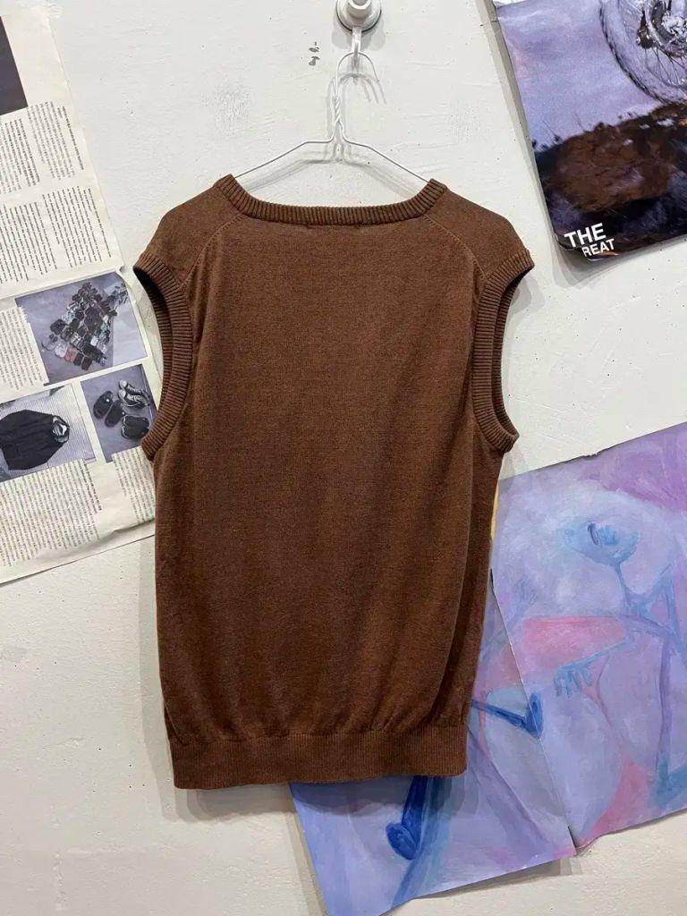 빈폴 로고 아가일 조끼 95 5