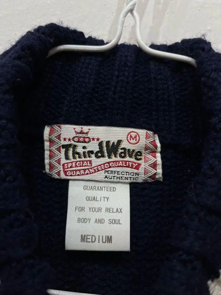 일본빈티지 ThirdWave 니트집업 m 네이비 4
