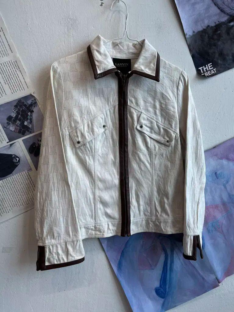 LANVIN 랑방 모노그램 데님 트러커 자켓 우먼즈 40 2