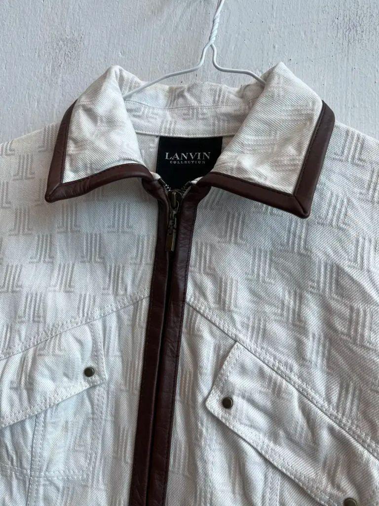 LANVIN 랑방 모노그램 데님 트러커 자켓 우먼즈 40 3