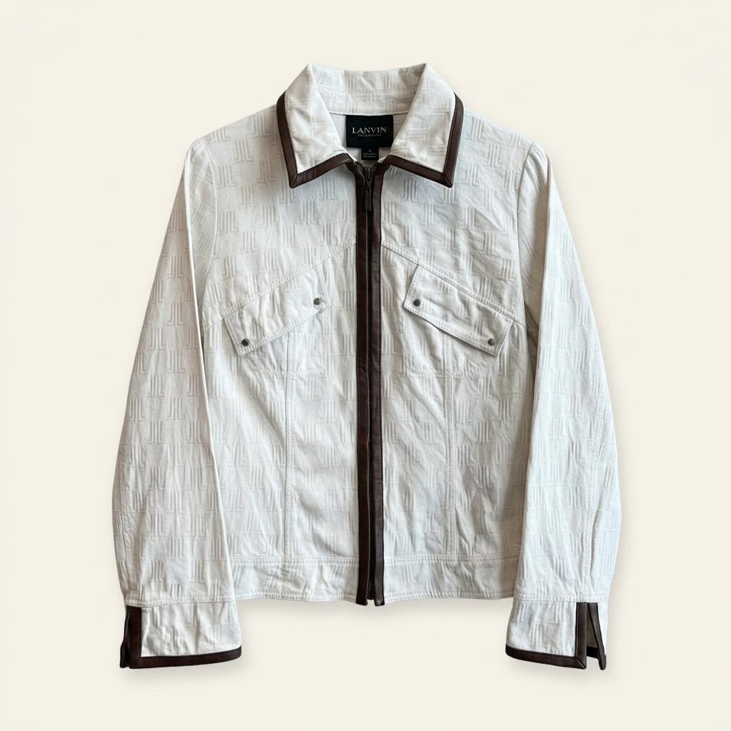 LANVIN 랑방 모노그램 데님 트러커 자켓 우먼즈 40 1