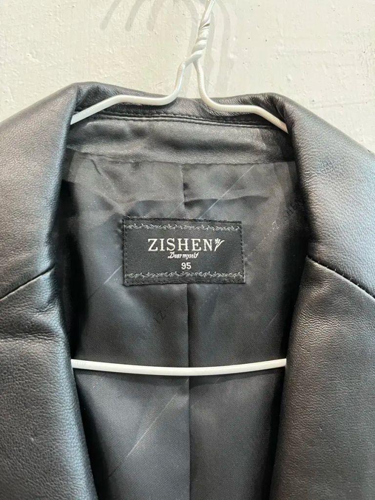 ZISHEN 양가죽 블레이저 자켓 우먼즈 블랙 5