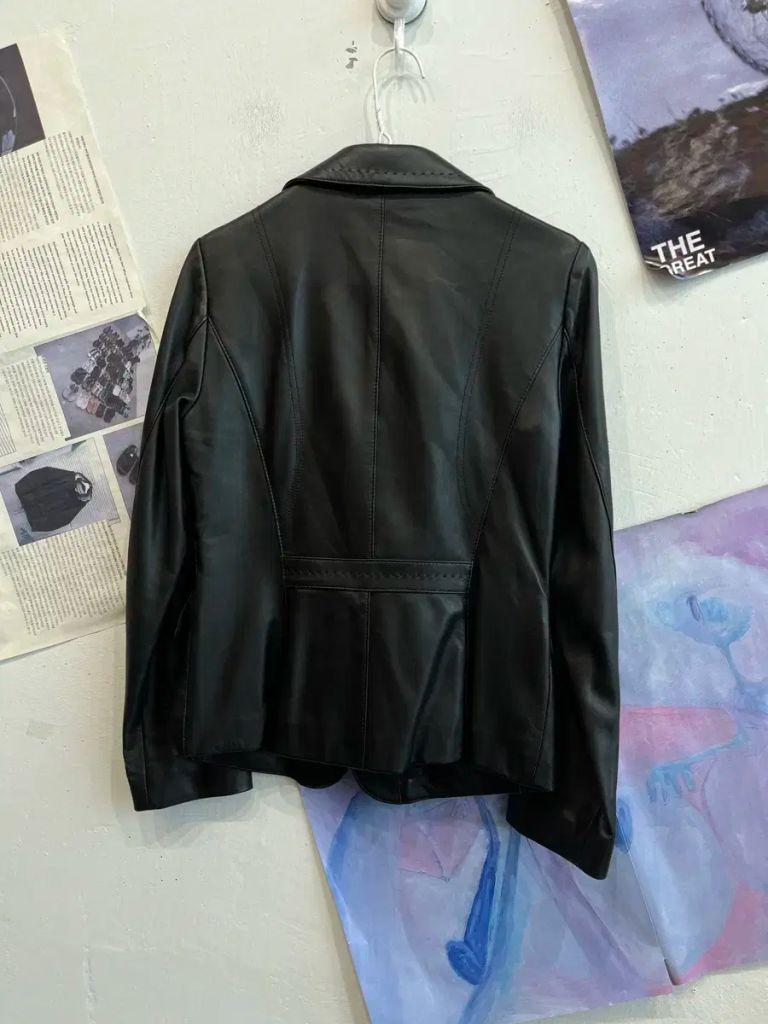 ZISHEN 양가죽 블레이저 자켓 우먼즈 블랙 6