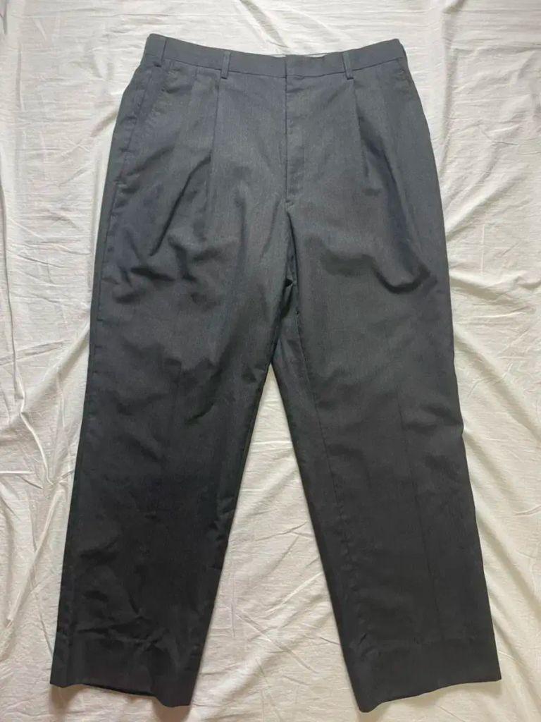 Vintage black 울 와이드 슬랙스 2