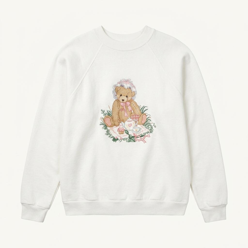 90's ULTEX USA Bear 니트 스웻셔츠 맨투맨 1