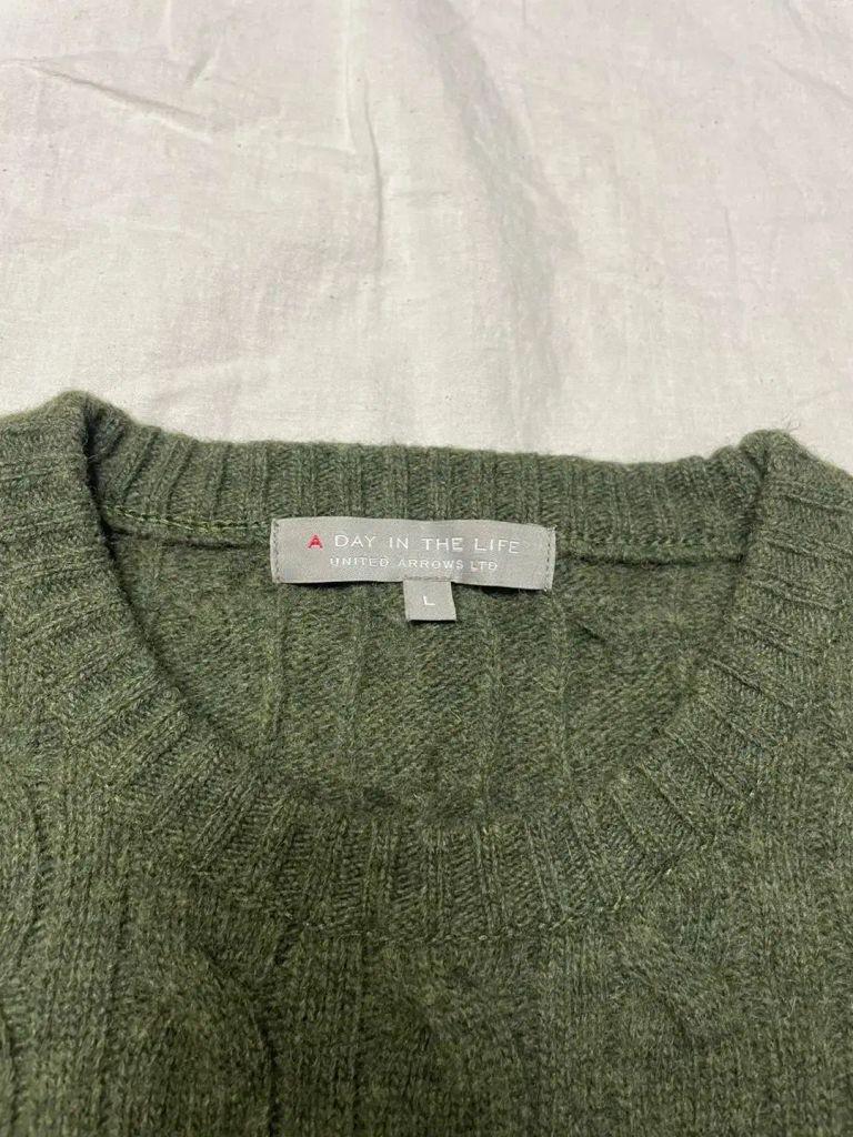 Vintage Khaki 꽈배기 울 니트 4