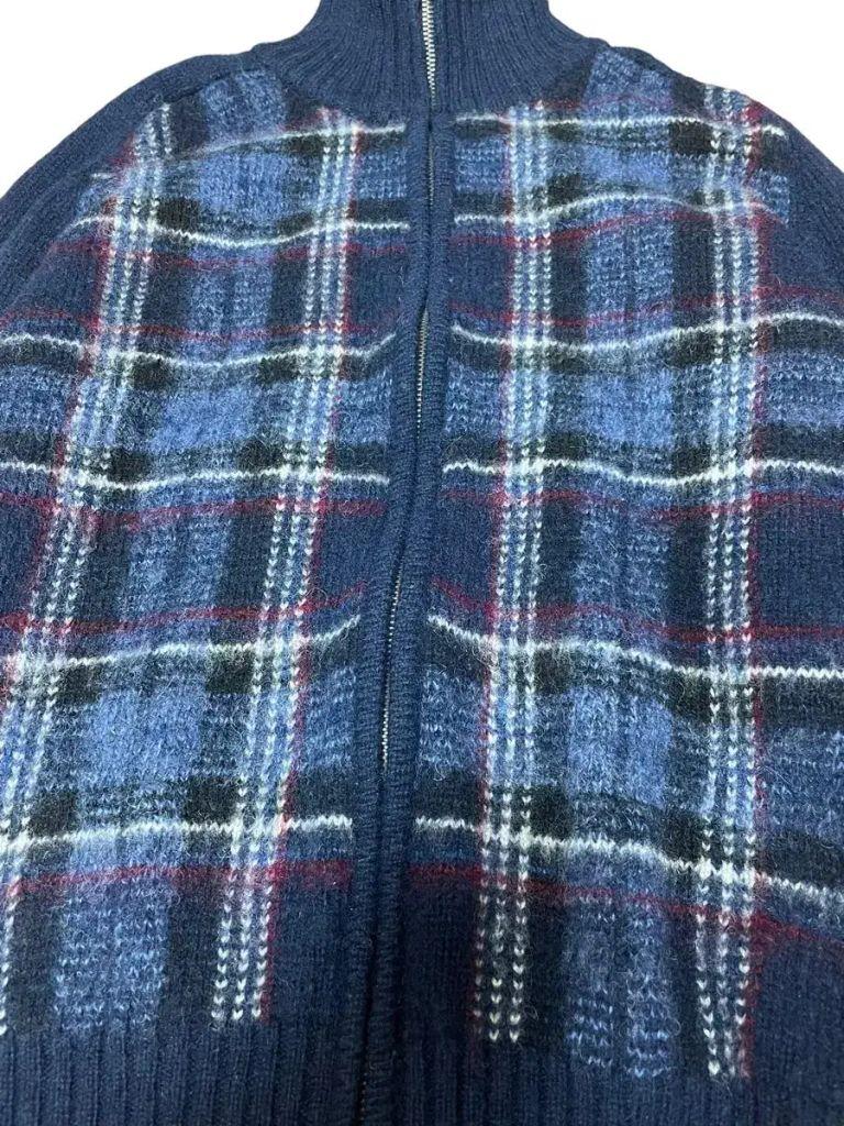 Check Wool100 니트집업 3