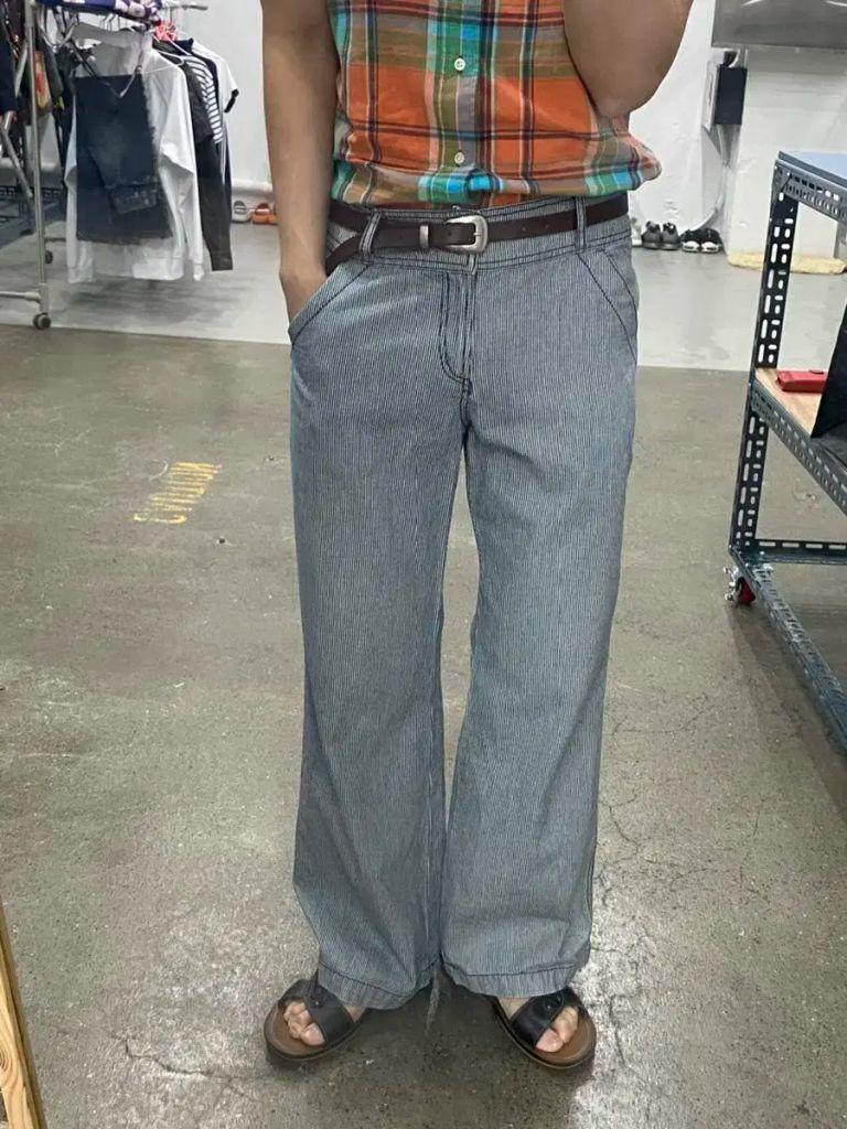 일본빈티지 스트라이프 와이드 팬츠 3
