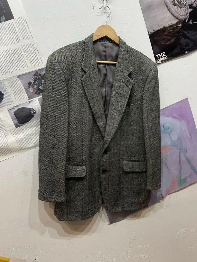 일본빈티지 클래식 울 헤링본 블레이저 자켓 2