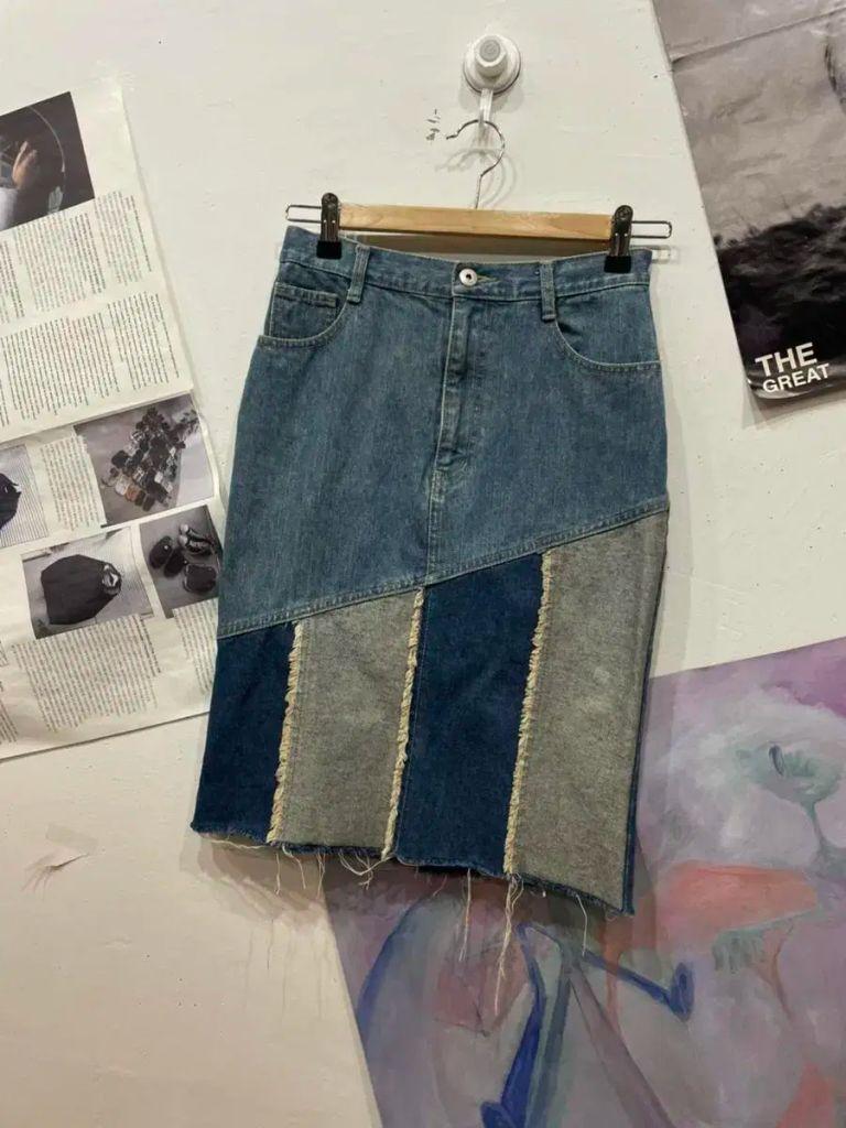 일본빈티지 숏프린지 데님 스커트 2