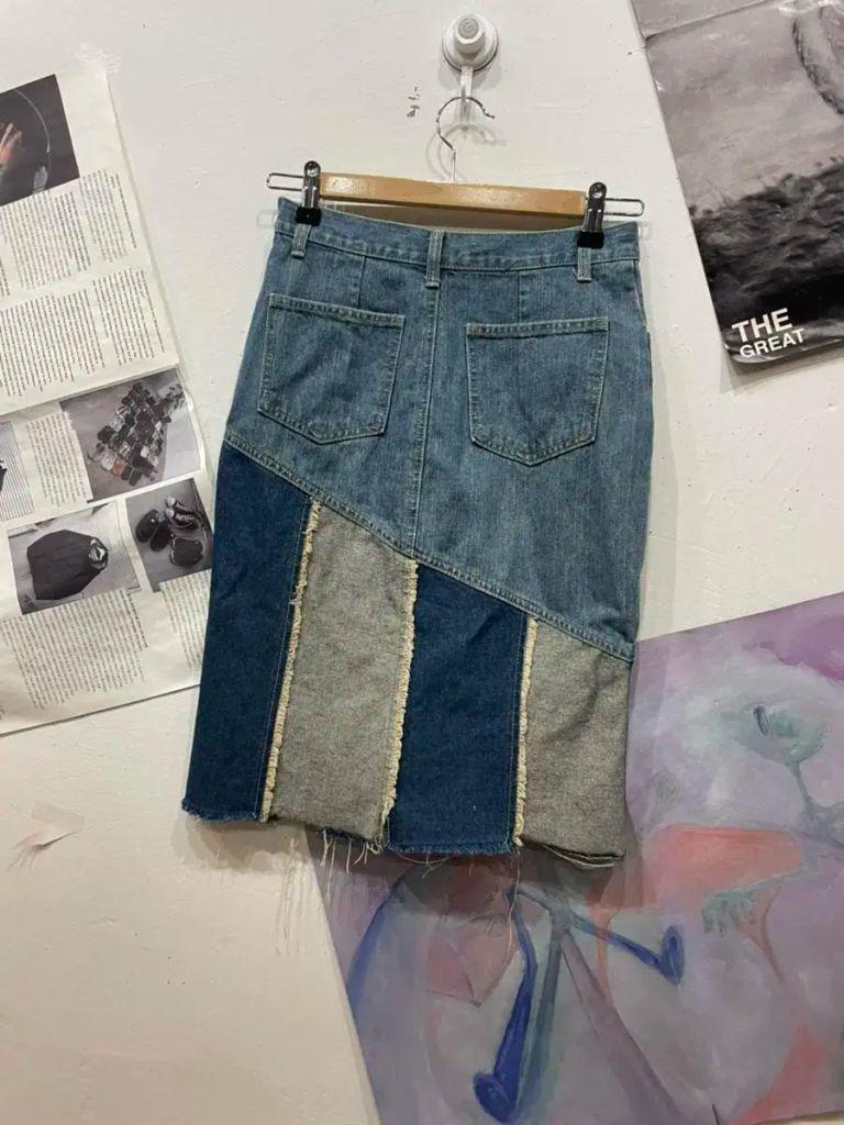 일본빈티지 숏프린지 데님 스커트 3
