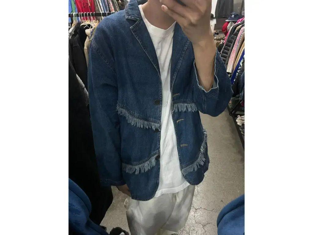 일본빈티지 프린지 데님 자켓 2