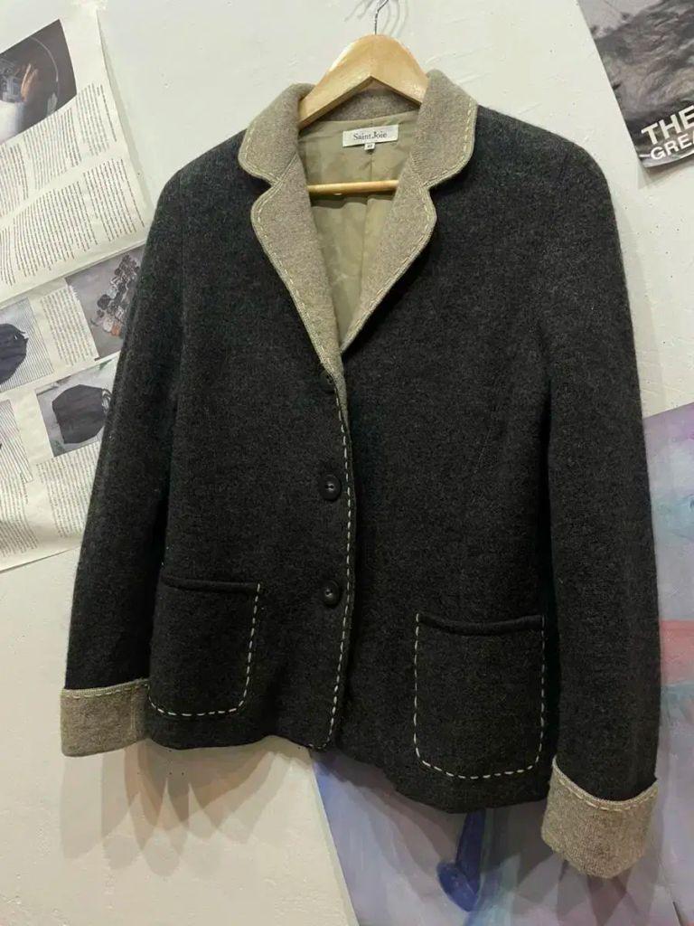 일본빈티지 울100% 스티치 자켓 우먼즈 3