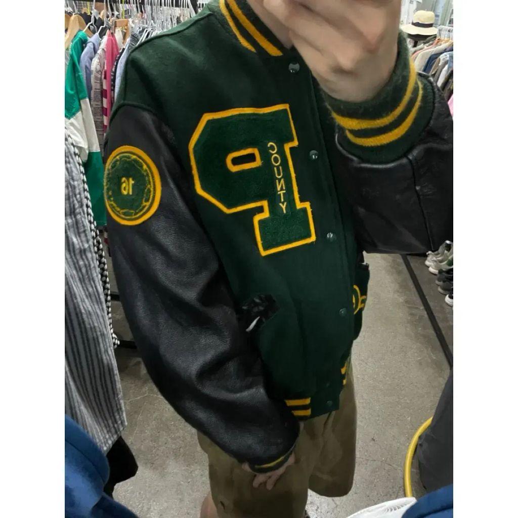 90s DeLONG 레더암 바시티자켓 ( made in USA ) 4