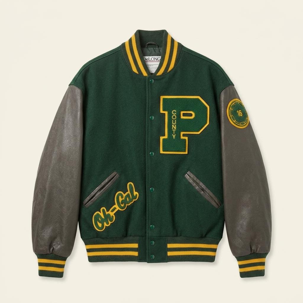 90s DeLONG 레더암 바시티자켓 ( made in USA ) 1