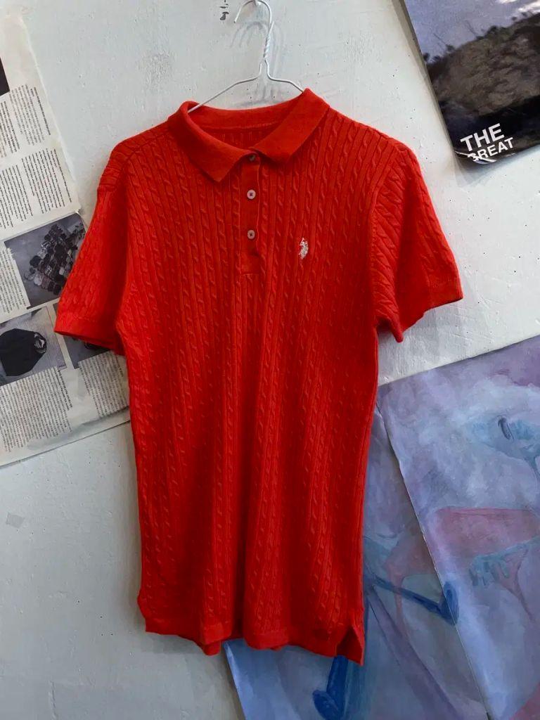 US POLO ASSN 코튼 케이블 반팔 카라티 여성 55사이즈 2