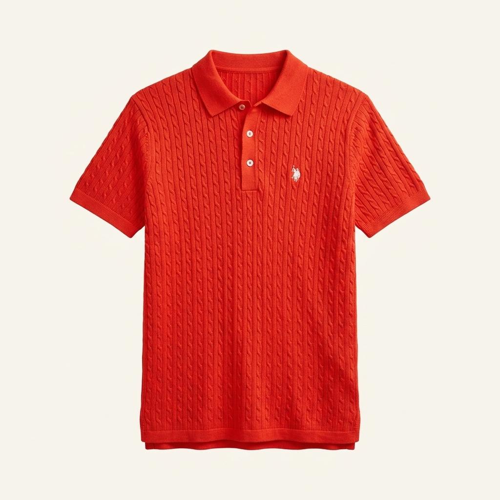US POLO ASSN 코튼 케이블 반팔 카라티 여성 55사이즈 1