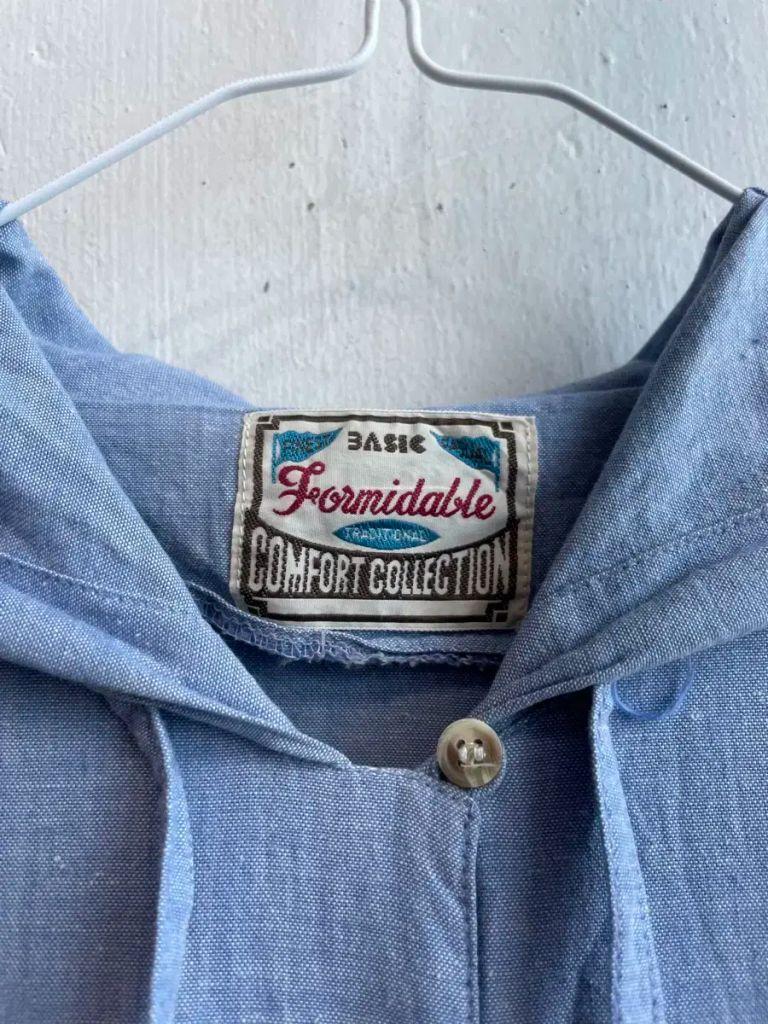 일본빈티지 린넨 블렌디드 샴브레이 원피스 3
