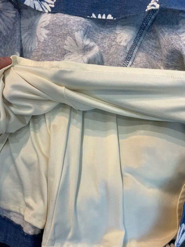 일본빈티지 린넨블렌디드 플라워 스커트 치마 6