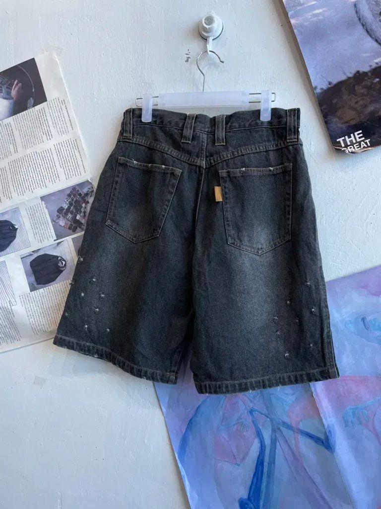 BEAR 펀칭 흑청 데님 쇼츠 반바지 4