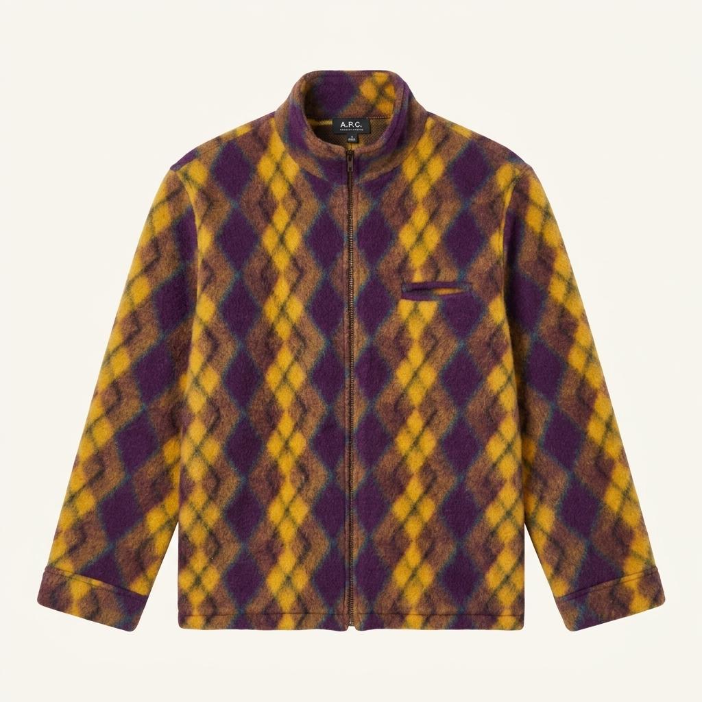 90s APC 아페쎄 아가일 울 자켓 Made In FRANCE 1996 1