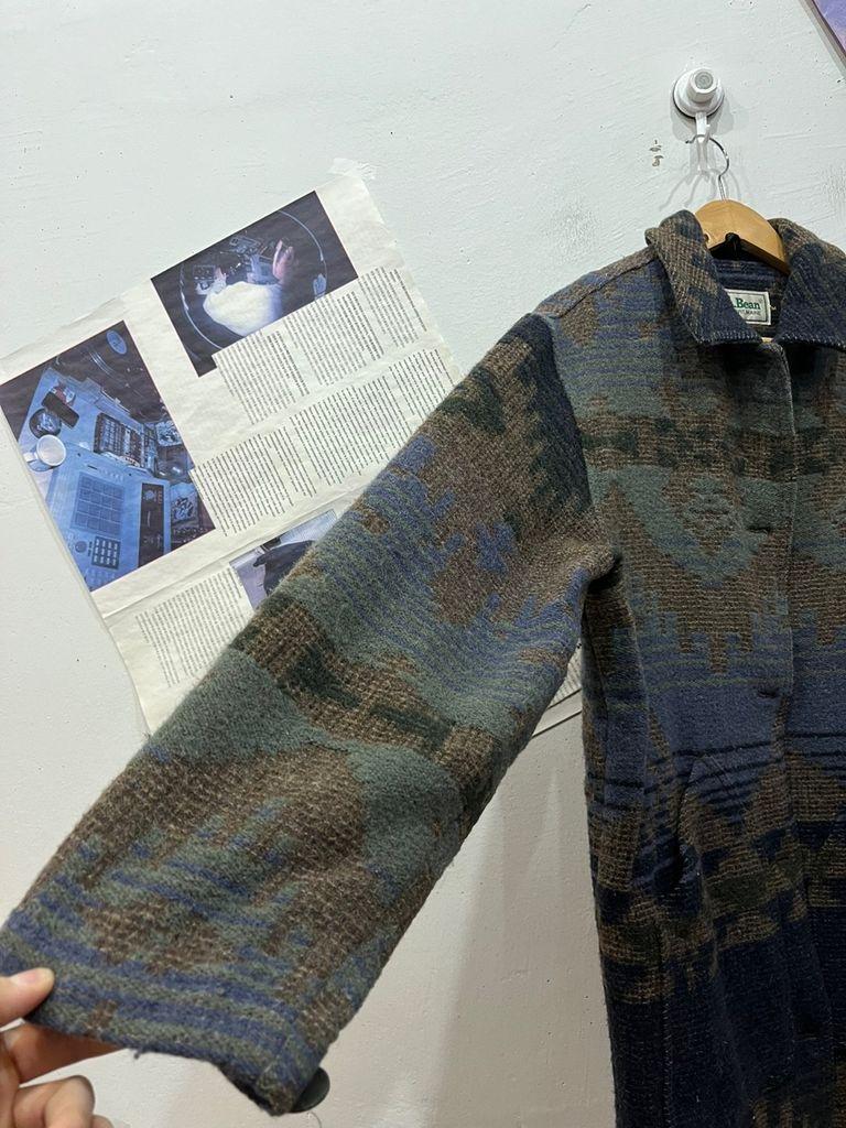 80-90s 엘엘빈 네이티브 아즈텍 블랭킷 울 코트 Made in USA 6