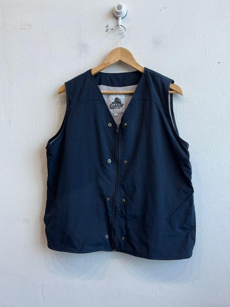 X-LARGE 캔버스 워크 베스트 네이비 Made in USA 2