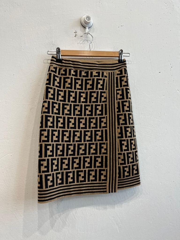FENDI 펜디 주카패턴 울 랩스커트 2