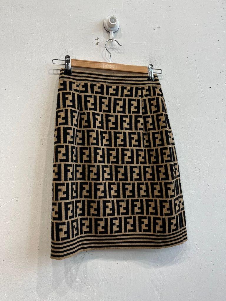 FENDI 펜디 주카패턴 울 랩스커트 6