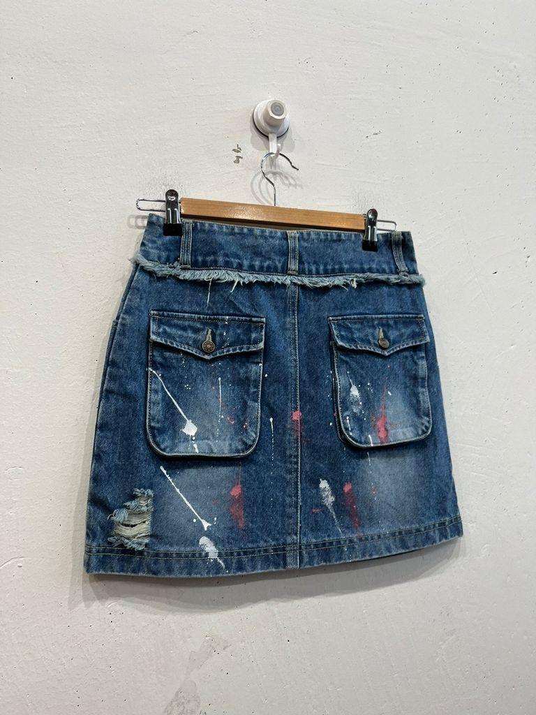일본빈티지 페인팅 데님스커트 새상품 3