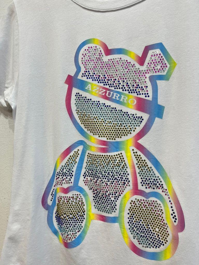 AZZURO 베어 큐빅 반팔 티셔츠 Made in Italy 4