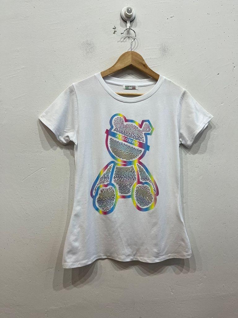 AZZURO 베어 큐빅 반팔 티셔츠 Made in Italy 2